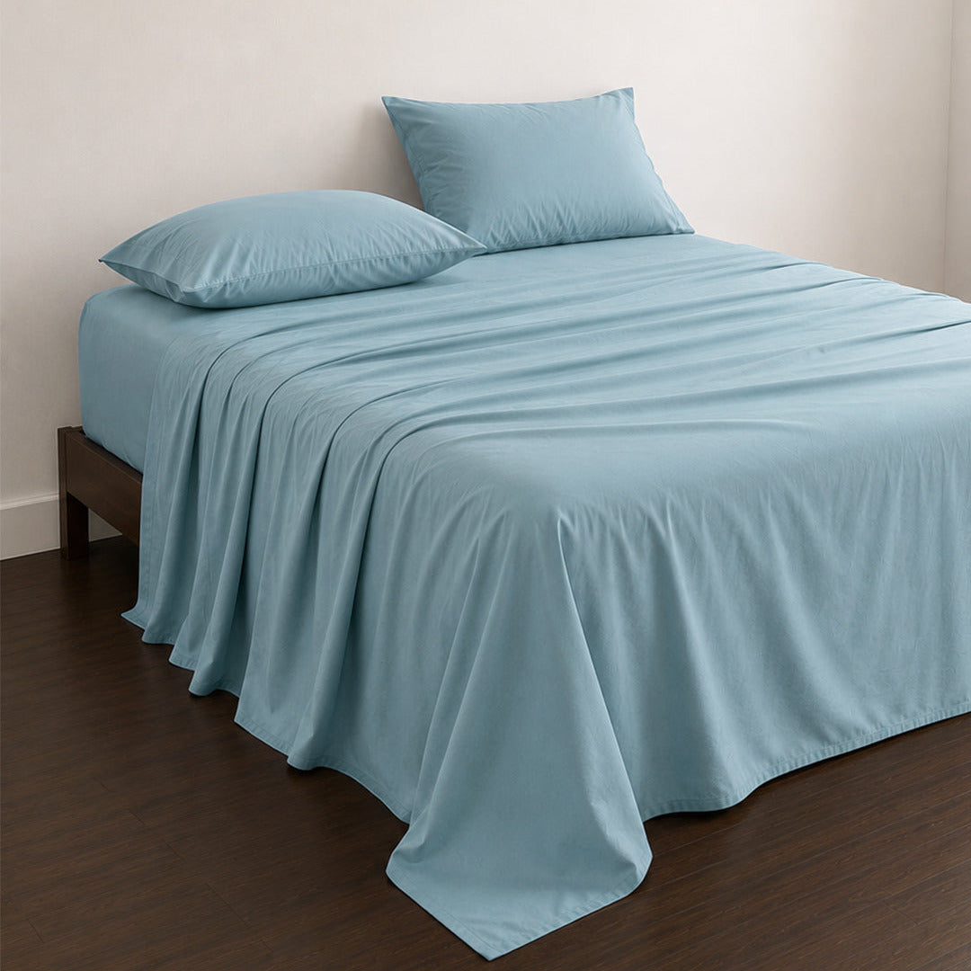 100% Cotton Percale Sheet Set - French Blue